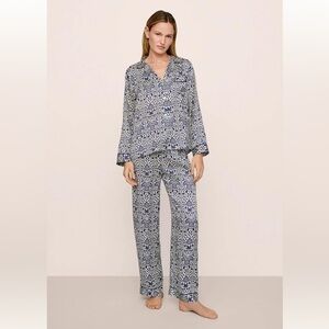 Eberjey x Casa Del Sol - Inez Washable Silk Printed Long PJ Set